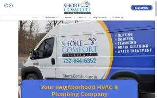 Shore Comfort Services website