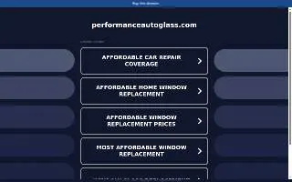 Performance Auto Glass of Vineland website