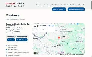 Cooper and Inspira Cardiac Care at Voorhees website