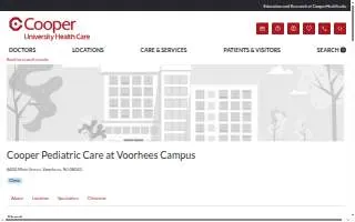 Cooper Pediatric Care at Voorhees website