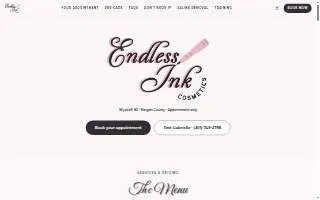 Endless Ink Cosmetics website