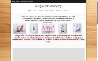 Allegro Arts Academy website