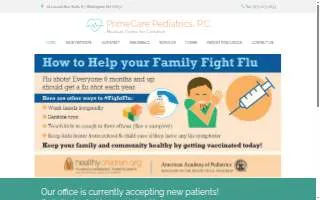 Prime Care Pediatrics website