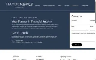 Haydenrock Financial website