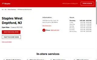 Staples of West Deptford website