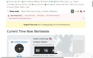 Time & Table Events website