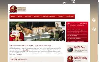 WOOF Day Care & Boarding website
