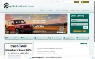 Riegel Federal Credit Union website