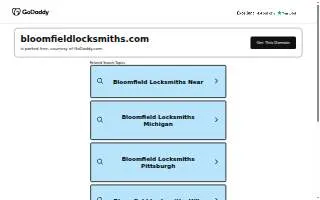 30 Minutes Bloomfield Locksmiths website