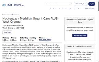 Hackensack Meridian Urgent Care PLUS - West Orange