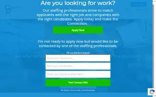 Connections Personnel Inc of Westfield website