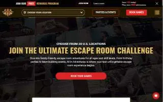 All In Adventures Escape Rooms of Woodbridge website