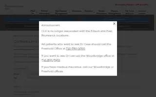 Contact Lens & Vision of Woodbridge website