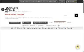 Pioneer Bank of Alamogordo website