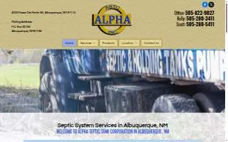 Alpha Septic Tank of Albuquerque website