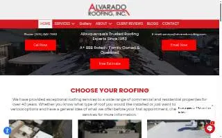 Alvarado Roofing, Inc. website