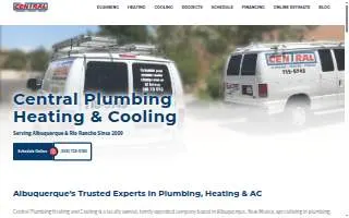 Central Plumbing Heating & Cooling of Albuquerque website