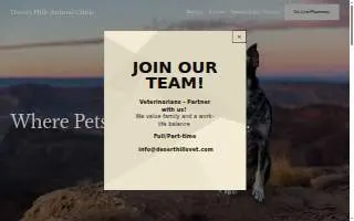 Desert Hills Animal Clinic website