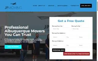 JP Moving of Albuquerque website