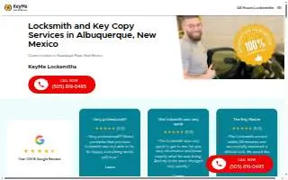 KeyMe Locksmiths of Albuquerque website