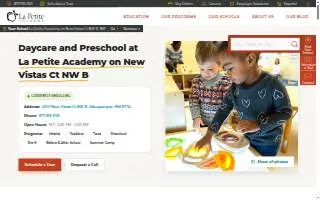 La Petite Academy on New Vistas Ct NW B website