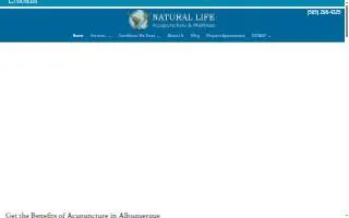 Natural Life Acupuncture and Wellness of Albuquerque website