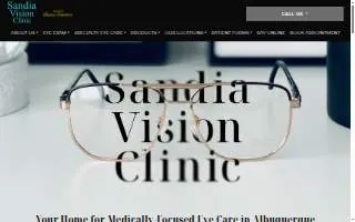 Sandia Vision Clinic Nob Hill website