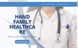 Hand Family Healthcare website