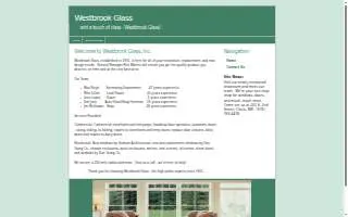 Westbrook Glass Inc website