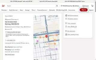 Walgreens Pharmacy of Deming website