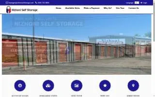 Nizhoni Self Storage website