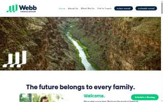 An unnamed financial planner (Webb Financial Advisors) website