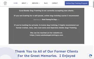 Good Buddy Dog Training website