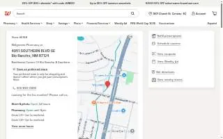 Walgreens Pharmacy of Rio Rancho website