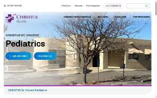 CHRISTUS St. Vincent Pediatrics website