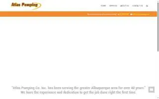 Atlas Pumping Services of South Valley website