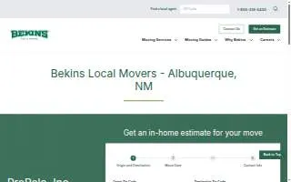 ProRelo Bekins Moving and Storage of South Valley website