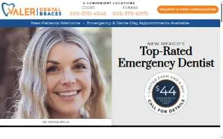 Valer Dental & Braces of South Valley website