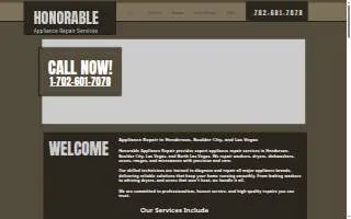 Honorable Appliance Repair of Boulder City website