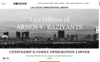 LV Immigration Attorney - Law Offices of Arsen V. Baziyants website