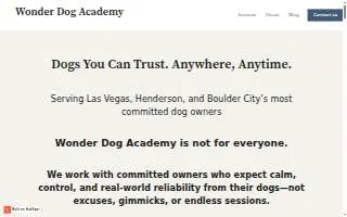 Wonder Dog Academy website