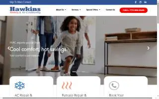 Hawkins Heating and Air Conditioning website