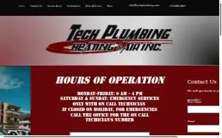 Tech Plumbing & Heating Inc website