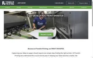 Franklin Printing of Enterprise website