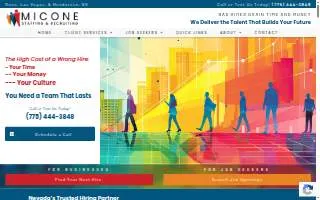 Micone Staffing Resources website