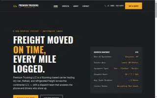 Premium Trucking LLC of Enterprise website