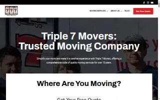Triple 7 Movers of Enterprise website