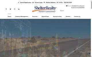 Shelter Realty Property Management website
