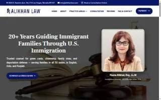 Alikhan Law Office of Las Vegas website