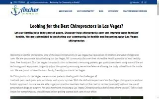 Anchor Chiropractic of Las Vegas website